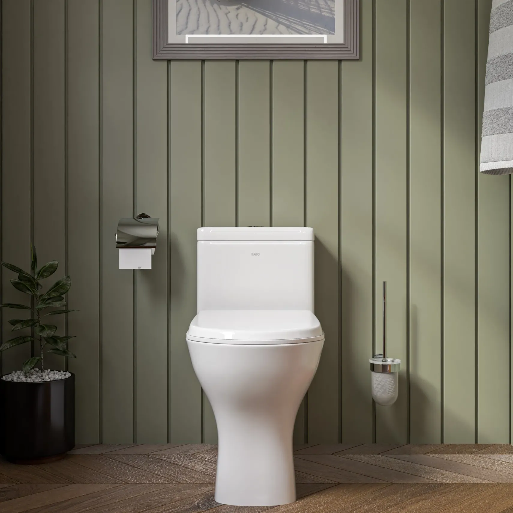 EAGO Porcelain, White, TB353 Dual Flush One Piece Eco-Friendly High-Efficiency Low Flush Ceramic Toilet