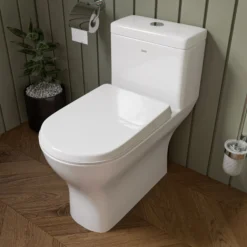 EAGO Porcelain, White, TB353 Dual Flush One Piece Eco-Friendly High-Efficiency Low Flush Ceramic Toilet