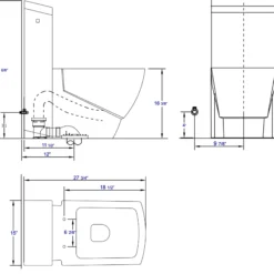 EAGO Porcelain, White, TB336 One Piece High-Efficiency Low Flush Ceramic Toilet