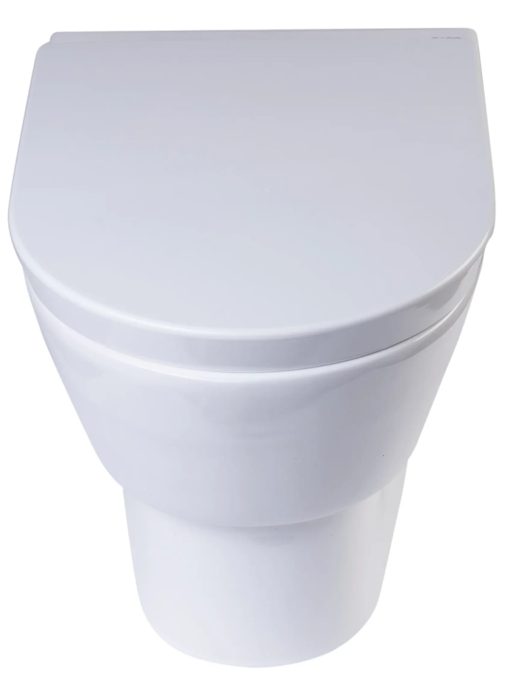 EAGO Porcelain, White, WD332 Round Modern Wall Mount Dual Flush Toilet Bowl