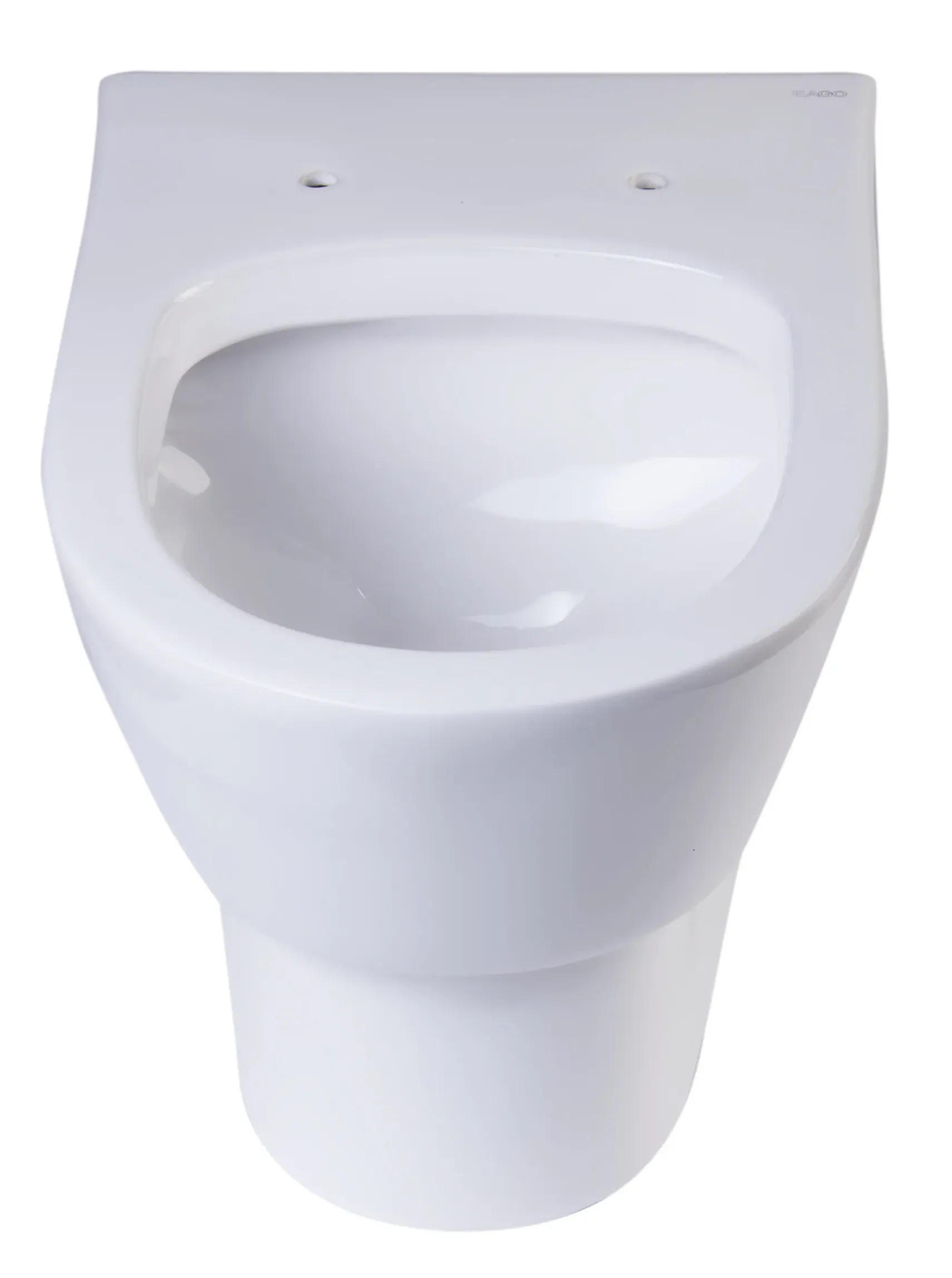 EAGO Porcelain, White, WD332 Round Modern Wall Mount Dual Flush Toilet Bowl