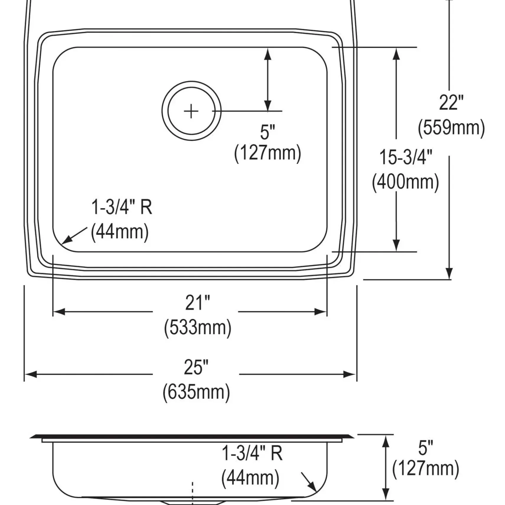 Elkay 25" Drop In/Topmount CuVerro Antimicrobial Copper ADA Kitchen Sink, Lustrous Satin, 3 Faucet Holes, LRAD2522503-CU