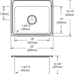 Elkay 22" Drop In/Topmount CuVerro Antimicrobial Copper Kitchen Sink, Lustrous Satin, 3 Faucet Holes, DLR2219103-CU