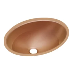 Elkay 18" Elliptical Undermount CuVerro Antimicrobial Copper ADA Bathroom Sink, Lustrous Satin, ELUH1511-CU