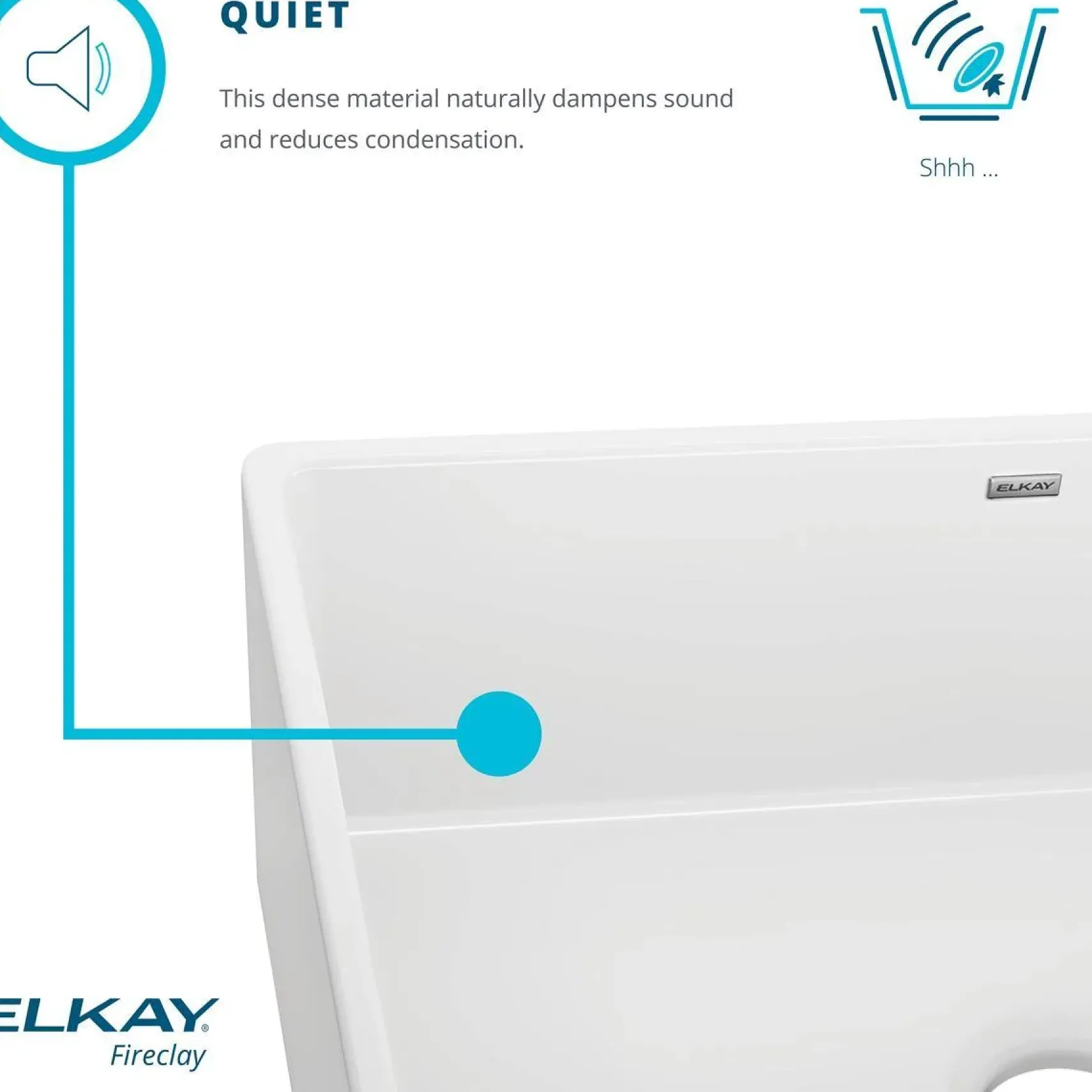 Elkay 16" Fireclay Bar Sink, White, SWU1517WH