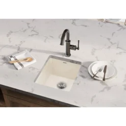 Elkay 16" Fireclay Bar Sink, Biscuit, SWU1517BI