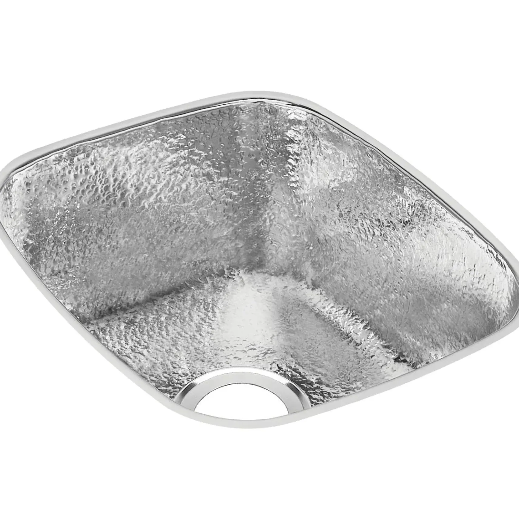 Elkay 16" Rectangular Stainless Steel Bar/Prep Sink, Hammered Mirror, 18 Gauge, SCUH1416SH
