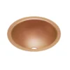 Elkay 14" Round Undermount CuVerro Antimicrobial Copper ADA Bathroom Sink, Lustrous Satin, ELUH12LV-CU
