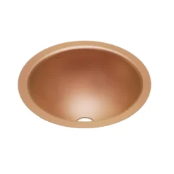 Elkay 14" Round Undermount CuVerro Antimicrobial Copper ADA Bathroom Sink, Lustrous Satin, ELUH12LV-CU