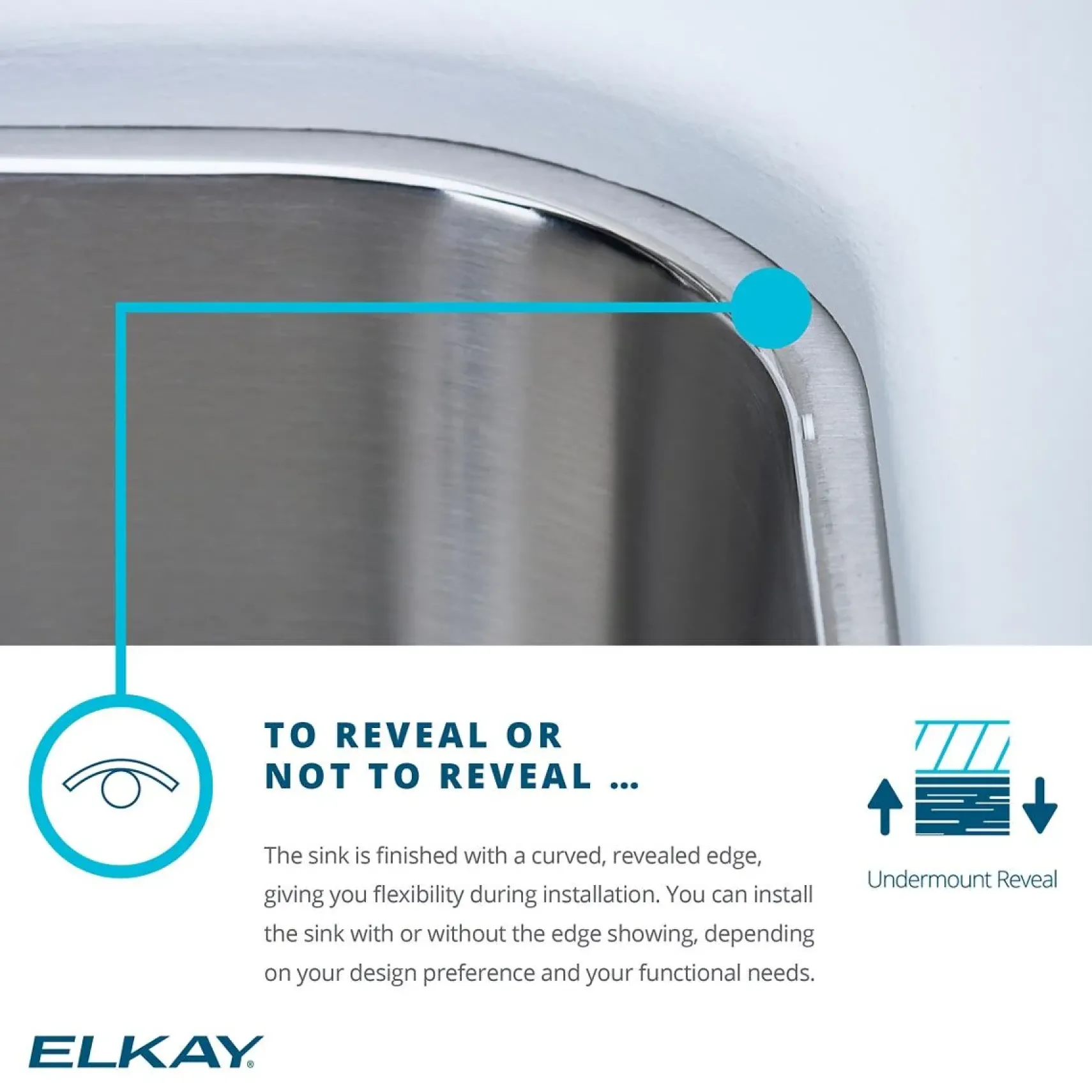 Elkay Asana 18" Stainless Steel Bathroom Sink, Lustrous Satin, ELUH1511