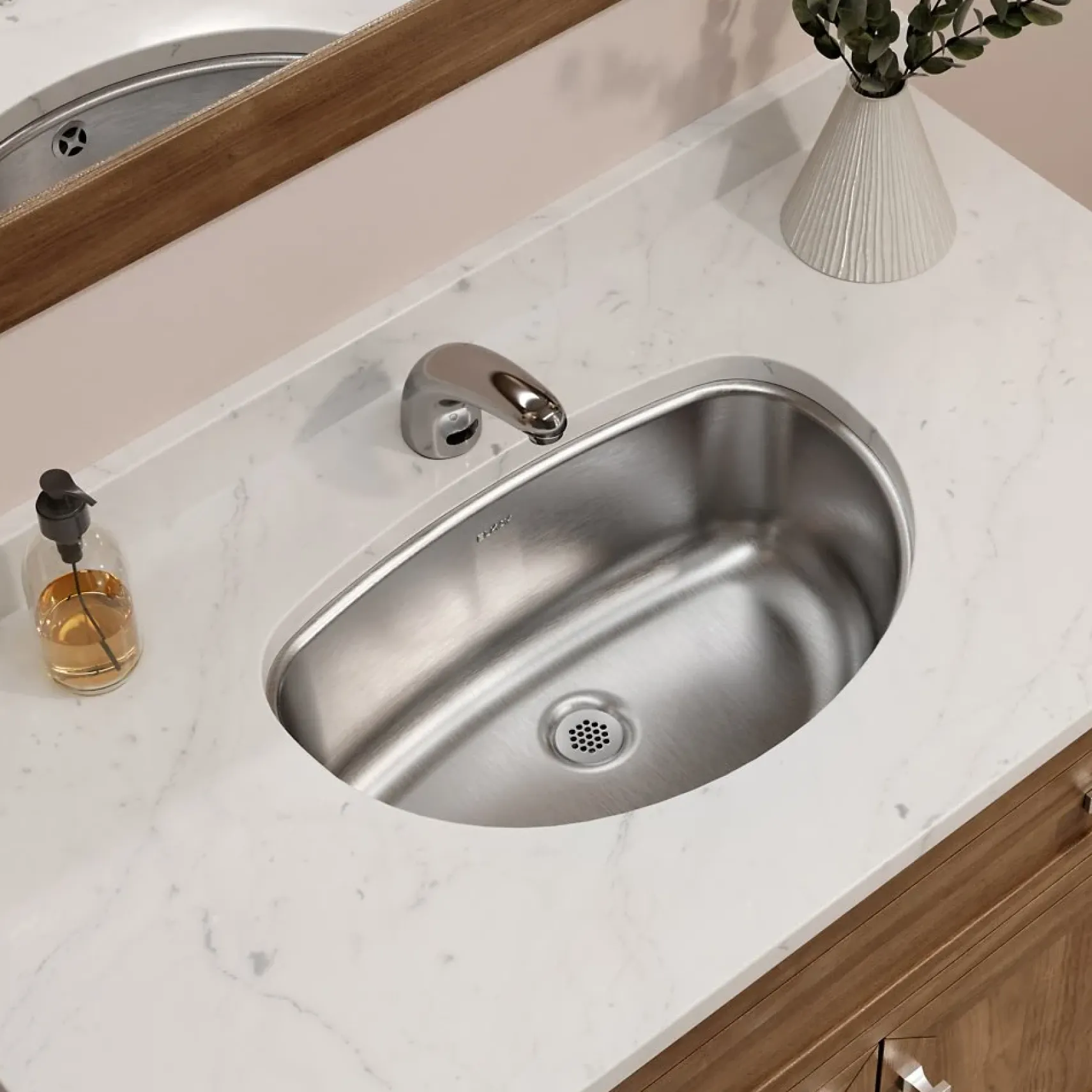 Elkay Asana 20" Stainless Steel Bathroom Sink, Lustrous Satin, ELUH1811
