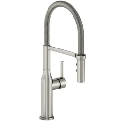 Elkay Avado Forward Only Lever Handle Semiprofessional Spout Brass ADA Kitchen Faucet, Lustrous Steel, LKAV1061LS