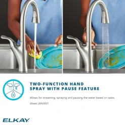 Elkay Avado Forward Only Lever Handle Semiprofessional Spout Brass ADA Kitchen Faucet, Chrome, LKAV1061CR