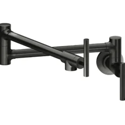 Elkay Avado Lever Handle Pot Filler Spout Brass ADA Kitchen Faucet, Black Stainless, LKAV4091BK