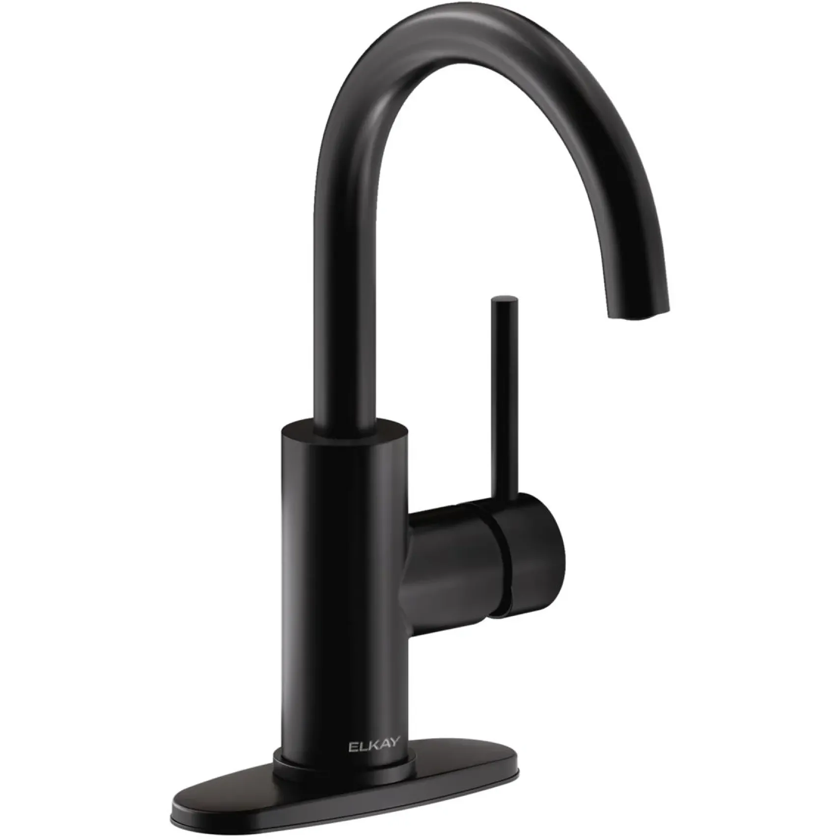 Elkay Avado Lever Handle Gooseneck Spout Brass ADA Bar Faucet, Matte Black, LKAV3021MB
