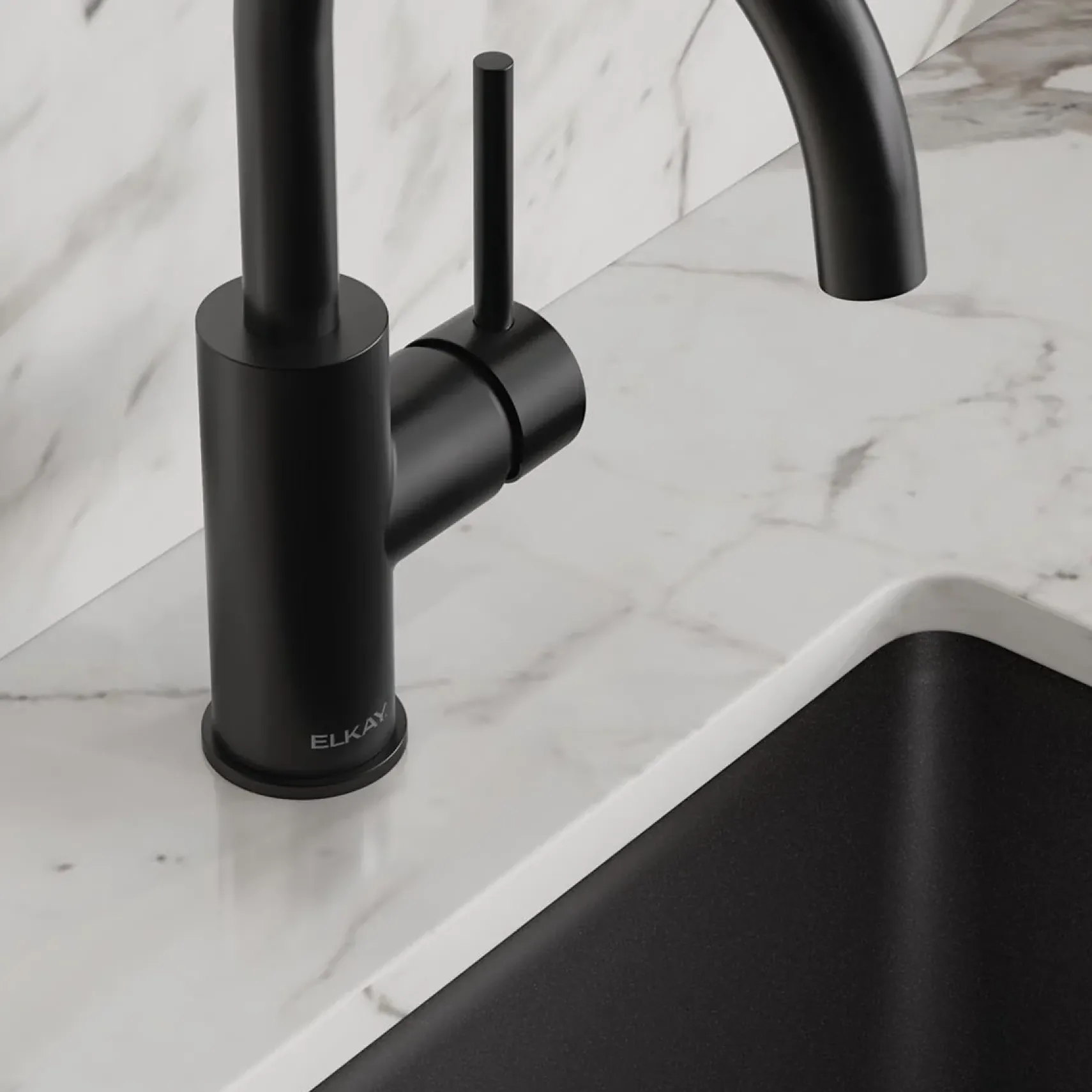 Elkay Avado Lever Handle Gooseneck Spout Brass ADA Bar Faucet, Matte Black, LKAV3021MB