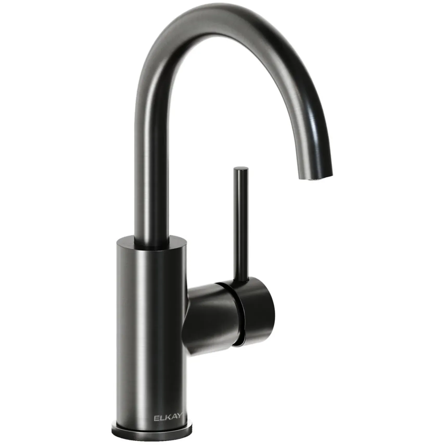 Elkay Avado Lever Handle Gooseneck Spout Brass ADA Bar Faucet, Black Stainless, LKAV3021BK