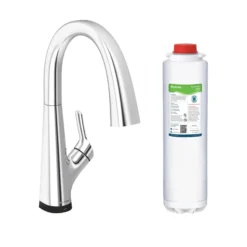 Elkay Avado Lever Handle Pull-down Spray Spout Brass ADA Kitchen Faucet, Chrome, LKAV7051FCR