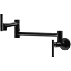 Elkay Avado Lever Handle Pot Filler Spout Brass ADA Kitchen Faucet, Matte Black, LKAV4091MB