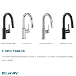 Elkay Avado Lever Handle Pull-down Spray Spout Brass ADA Bar Faucet, Matte Black, LKAV3032MB
