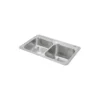 Elkay Celebrity 33" Drop In/Topmount Stainless Steel Kitchen Sink, 50/50 Double Bowl, Brushed Satin, 1 Faucet Hole, STCR3322R1