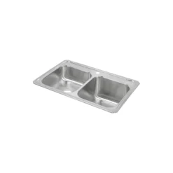 Elkay Celebrity 33" Drop In/Topmount Stainless Steel Kitchen Sink, 50/50 Double Bowl, Brushed Satin, 1 Faucet Hole, STCR3322R1