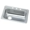 Elkay Celebrity 25" Drop In/Topmount Stainless Steel ADA Kitchen Sink, Brushed Satin, 2 Faucet Holes, GECR2521L2