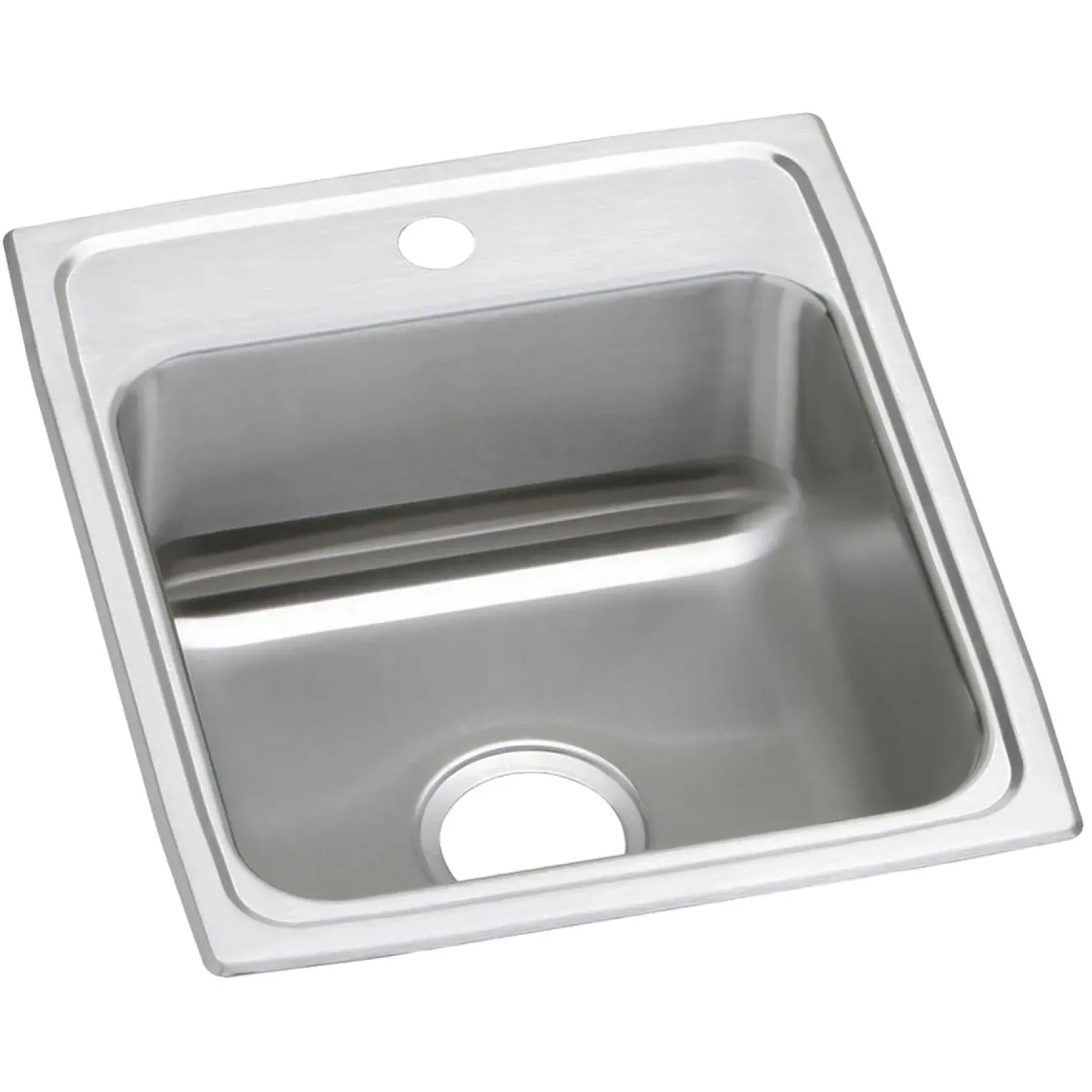 Elkay Celebrity 17" Drop In/Topmount Stainless Steel Kitchen Sink, Brushed Satin, 1 Faucet Hole, PSR17201