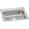Elkay Celebrity 25" Drop In/Topmount Stainless Steel Kitchen Sink, Brushed Satin, 2 Faucet Holes, CR25222