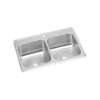 Elkay Celebrity 43" Drop In/Topmount Stainless Steel Kitchen Sink, 50/50 Double Bowl, Brushed Satin, 1 Faucet Hole, CR43221