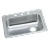 Elkay Celebrity 25" Drop In/Topmount Stainless Steel ADA Kitchen Sink, Brushed Satin, 2 Faucet Holes, GECR2521R2