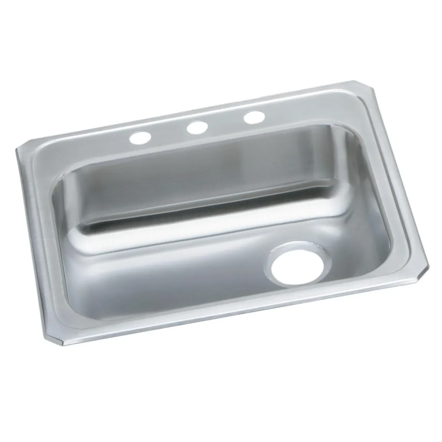Elkay Celebrity 25" Drop In/Topmount Stainless Steel ADA Kitchen Sink, Brushed Satin, 2 Faucet Holes, GECR2521R2
