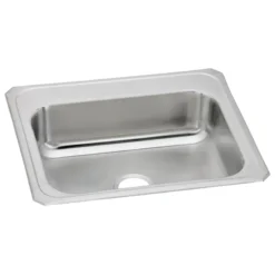 Elkay Celebrity 25" Drop In/Topmount Stainless Steel Kitchen Sink, Brushed Satin, No Faucet Hole, CR25220