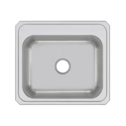 Elkay Celebrity 25" Drop In/Topmount Stainless Steel Kitchen Sink, Brushed Satin, No Faucet Hole, CR25220