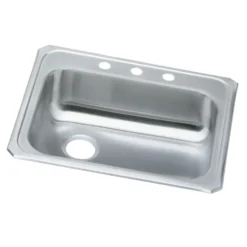 Elkay Celebrity 25" Drop In/Topmount Stainless Steel ADA Kitchen Sink, Brushed Satin, 1 Faucet Hole, GECR2521L1