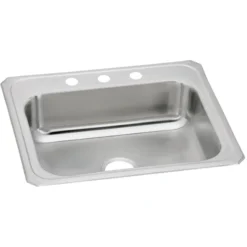 Elkay Celebrity 31" Drop In/Topmount Stainless Steel Kitchen Sink, Brushed Satin, 1 Faucet Hole, CR31221