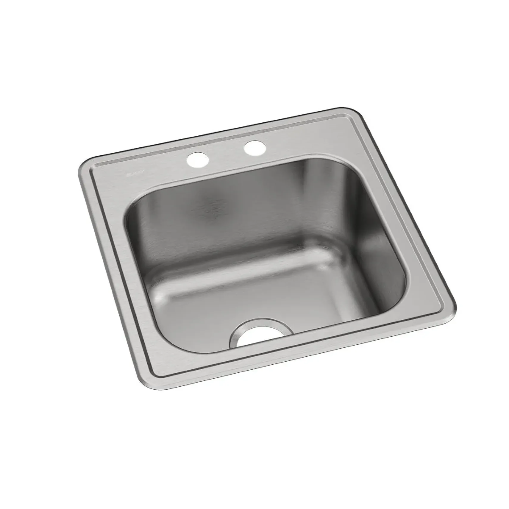 Elkay Celebrity 20" Drop In/Topmount Stainless Steel Laundry/Utility Sink, Brushed Satin, 2 Faucet Holes, ESE2020102