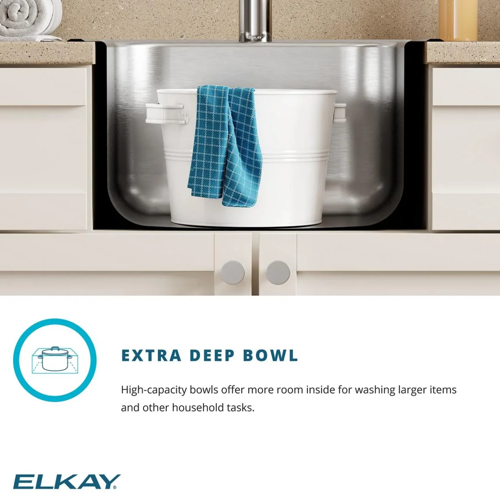 Elkay Celebrity 20" Drop In/Topmount Stainless Steel Laundry/Utility Sink, Brushed Satin, 2 Faucet Holes, ESE2020102