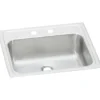 Elkay Celebrity 19" Rectangular Drop In/Topmount Stainless Steel ADA Bathroom Sink, Brushed Satin, 2 Faucet Holes, PSLVR1917LO2