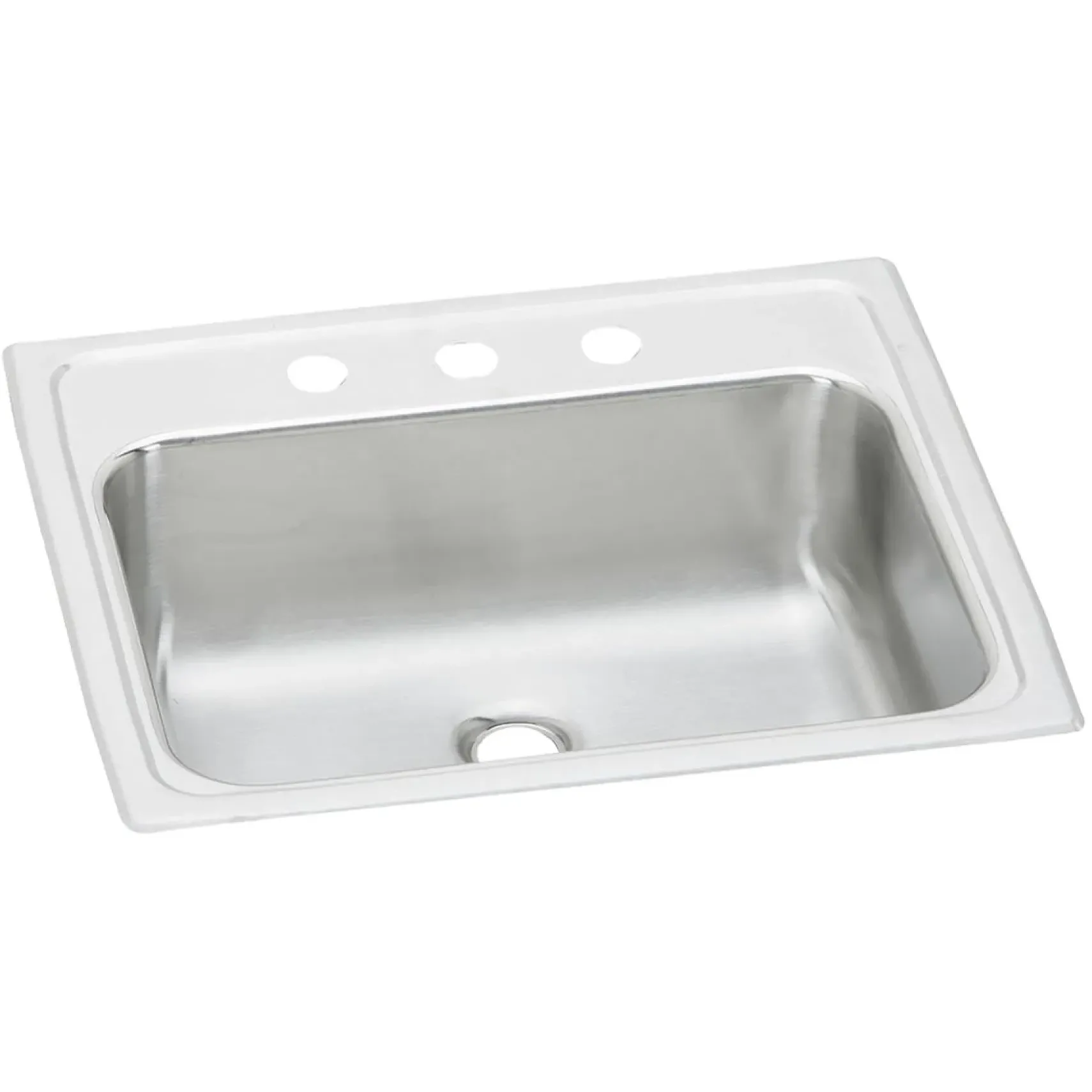 Elkay Celebrity 19" Rectangular Drop In/Topmount Stainless Steel ADA Bathroom Sink, Brushed Satin, 3 Faucet Holes, PSLVR1917LO3