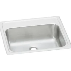 Elkay Celebrity 19" Rectangular Drop In/Topmount Stainless Steel ADA Bathroom Sink, Brushed Satin, No Faucet Hole, PSLVR19170