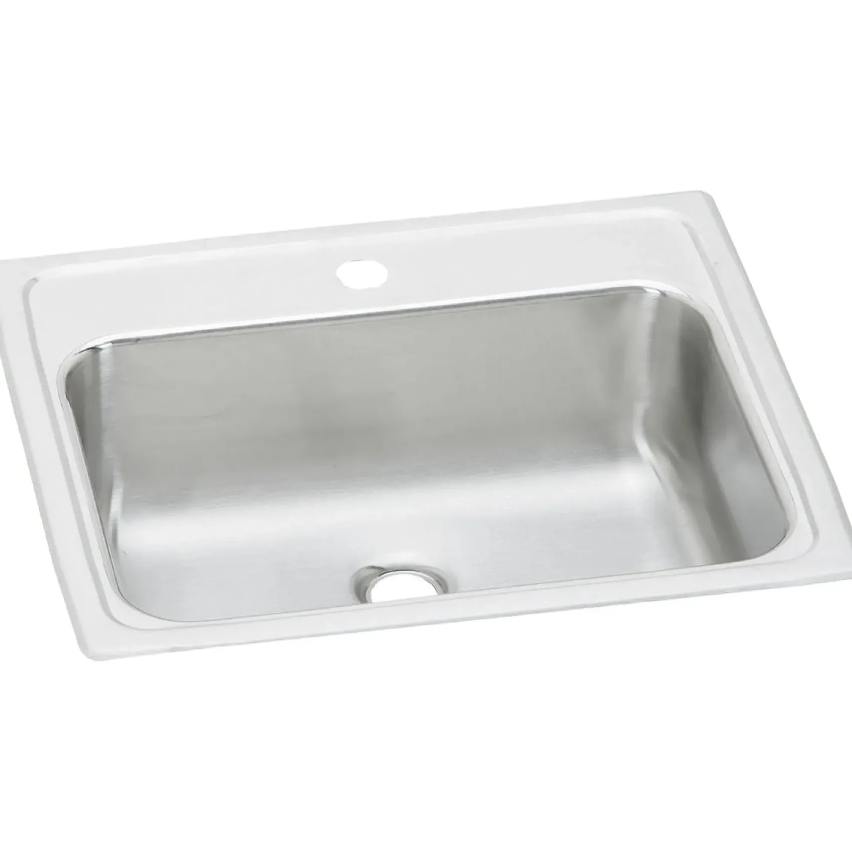 Elkay Celebrity 19" Rectangular Drop In/Topmount Stainless Steel ADA Bathroom Sink, Brushed Satin, 1 Faucet Hole, PSLVR1917LO1