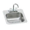 Elkay Celebrity 15" Rectangular Stainless Steel ADA Bar/Prep Sink, Brushed Satin, No Faucet Hole, BCR150