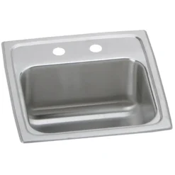 Elkay Celebrity 15" Rectangular Stainless Steel ADA Bar/Prep Sink, Brushed Satin, 2 Faucet Holes, BCR152