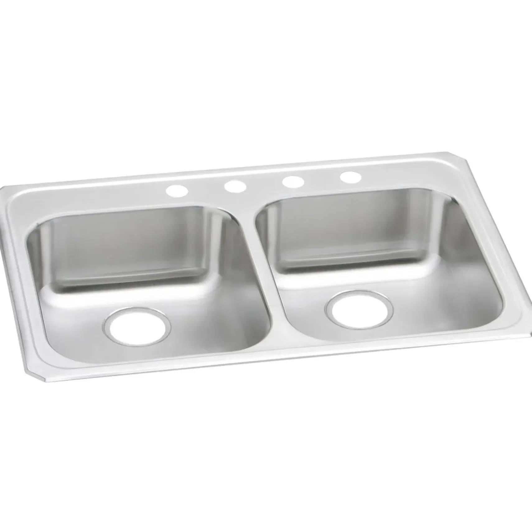 Elkay Celebrity 33" Stainless Steel Kitchen Sink, 50/50 Double Bowl, Brushed Satin, 3 Faucet Hole, GECR33213