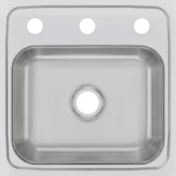 Elkay Celebrity 15" Stainless Steel Bar Sink, Brushed Satin, 3 Faucet Holes, BPSR153