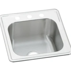 Elkay Celebrity 20" Stainless Steel Laundry Sink, Brushed Satin, 3 Faucet Hole, ESE2020103