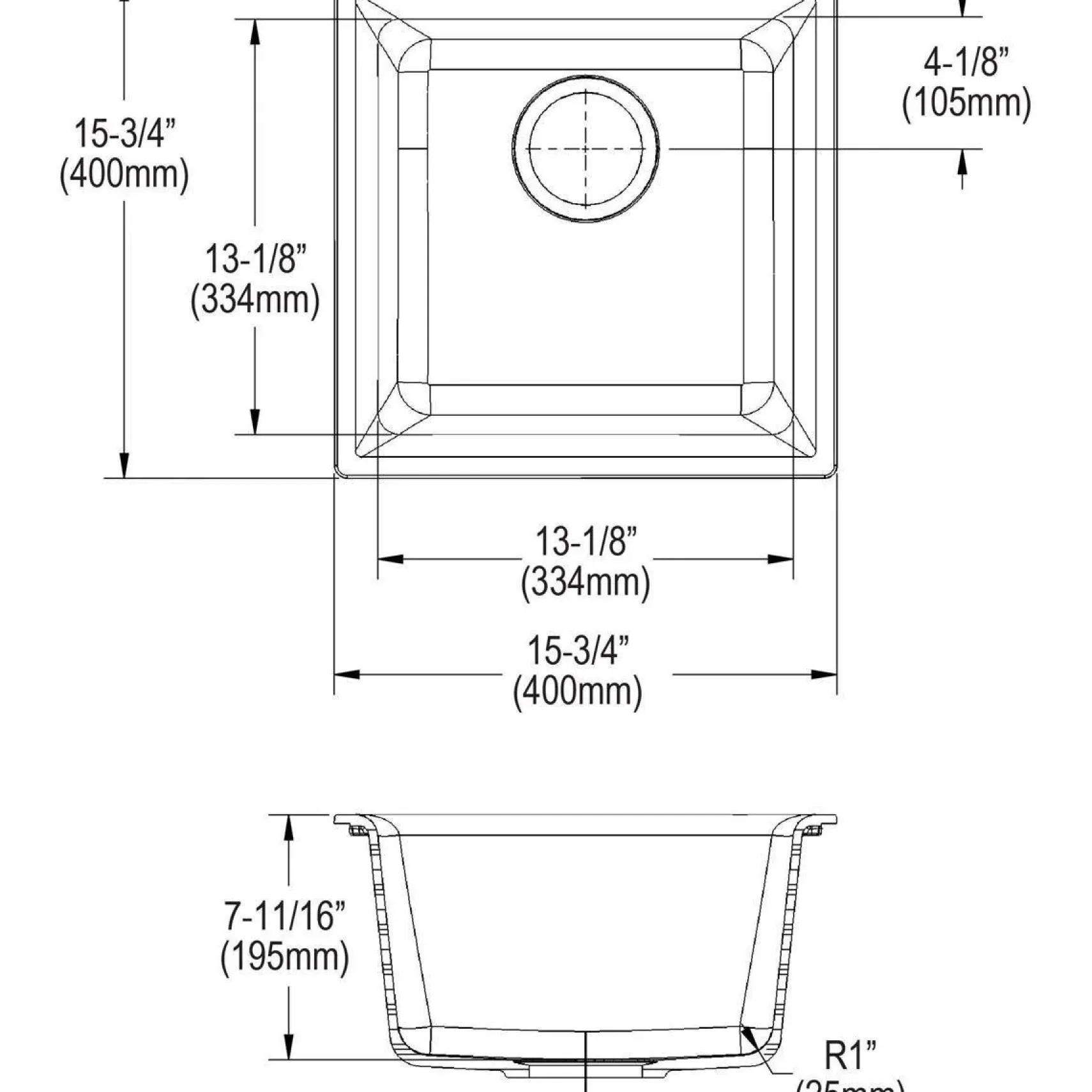 Elkay Classic 16" Quartz Bar Sink, Mocha, ELG1616MC0