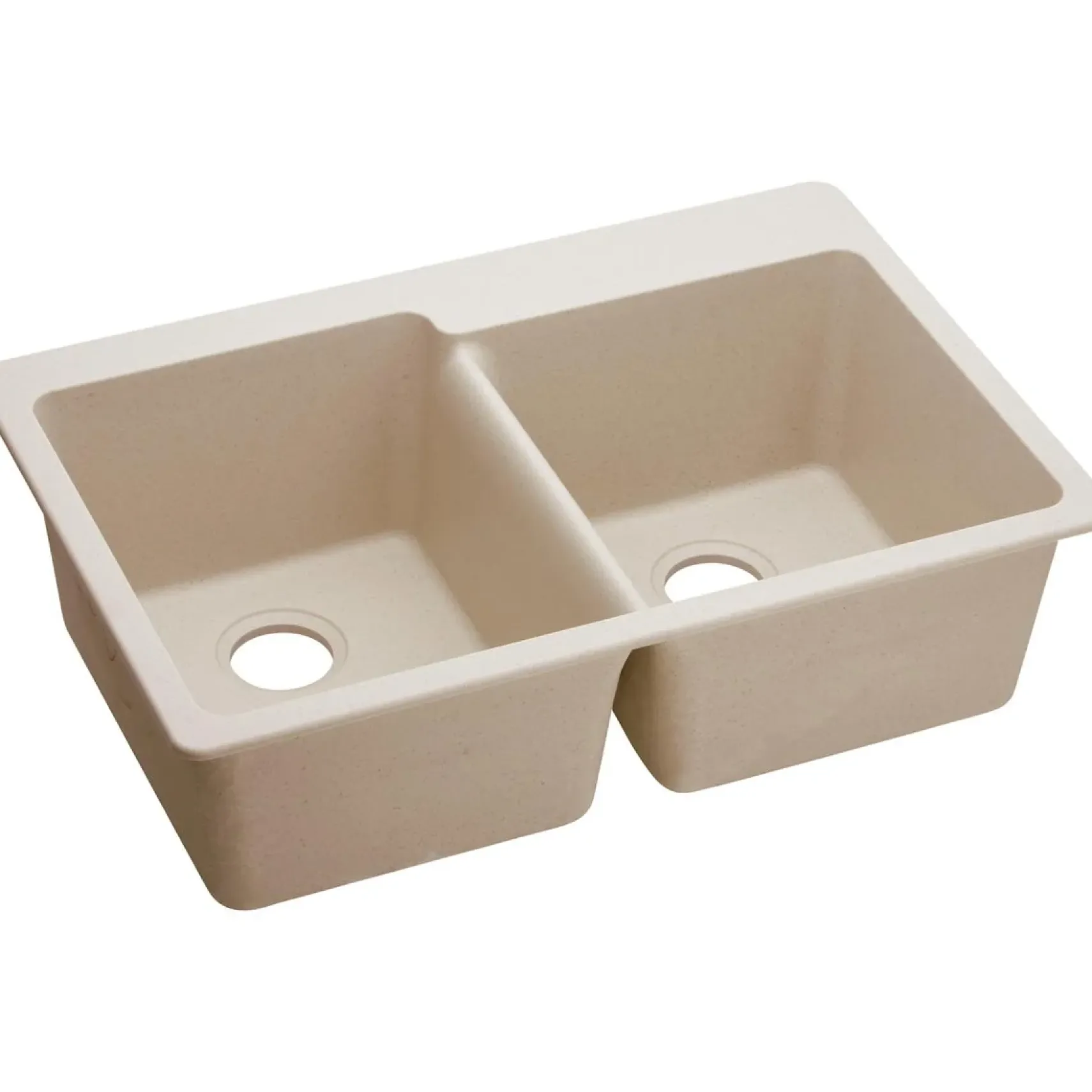 Elkay Classic 33" Quartz Kitchen Sink, 50/50 Double Bowl, Putty, ELG250RPT0