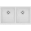 Elkay Classic 33" Quartz Kitchen Sink, 50/50 Double Bowl, White, ELGU3322WH0